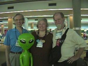 2002: WorldCon: More Pictures of Ted and Carol with Larry (and that Darn alien....): various sources