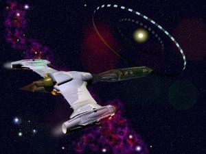 Ships: This image depicting Lying Bastard and the Ringworld were created by Perry Papadopoulos. These images are taken from an animated movie, also available on the site on the "Media" section. 