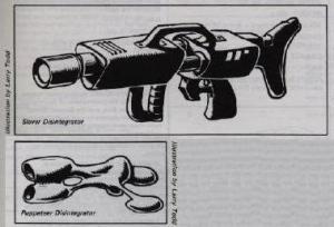 Weapons. Top is a Slaver disintegrator, and bottom is a Puppeteer-designed model.
